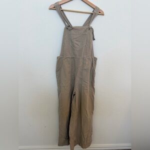 Anthropologie Overalls Relaxed Fit Wide Leg Cream size medium 100%organic cotton